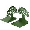 Baroni Home Fermalibri, Fermalibri per Mensola, Ferma Libri per ufficio, scuola, camera, salotto, soggiorno Fantasia Albero Colore Verde, Misura 15X6X16 (2 pezzi)