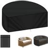 AOOWU Copertura Letto da Giardino Semicerchio, Impermeabile Coperture Isola Prendisole, Copridivano da Esterno Copertura, Oxford 210D, Antivento, Anti-UV Telo Copri Divano Giardino 230x120x100CMCM
