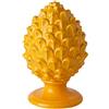 Baroni Home Pigna Siciliana Colorata, Pigna Decorativa in Porcellana Dipinta a Mano, Soprammobile Salotto e Ufficio, 12x12x18 cm (M), Giallo