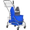 HOMCOM Carrello Pulizie Professionali da 26L con Secchio per Mocio Blu