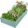 Teodute Orto Rialzato da Esterno, 180x90x30cm Zincato Grow Box con Asta Supporto, Fioriere da Esterno Grandi per Coltivazione Piante Ortaggi Fiori ed Erbe Aromatiche (Rettangolare + Verde Menta)