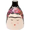 Baroni Home Vaso Decorativo in Ceramica Dipinta a Mano per Fiori e Piante, da Interno e da Esterno, Girl Collo Stretto, 13x13x19 cm