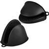 AUAUY 2Pz Guanto da Forno con Silicone, Guanto da Forno Antiscivolo, Nero