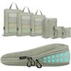 Carttiya Organizer Valigia Salvaspazio Viaggio Set, Impermeabile Espandibile Ultraleggero Compressione Packing Cubes, Organizzatori Valigia, Organizer Zaino Viaggio (Grigio Chiaro, 6 pezzi)