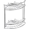 Baroni Home Mensole da Doccia, Mensola Bagno Angolare Acciaio, Scaffale Portaoggetti Cromato Angolo, 18x18x25 cm, 2 Piani