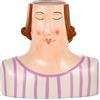 Baroni Home Vaso Testa in Ceramica con Volto, Soprammobile Moderno, Statuetta da Interno o Esterno 24x11x22 cm - Mamma