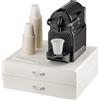 Baroni Home Cassetto porta cialde caffè, Organizer Universale per 30 capsule, scomparto per accessori e tè, Compatto in Plastica Resistente, 2 Cassetti, 34x13x34 cm, Bianco