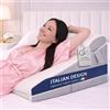Ritalia Cuscino cuneo a 3 altezze 60x60x30 cm - Cuscino per schienale per letto e vene - Cuscino ergonomico per seduta con supporto dorsale - Ideale come cuscino per dormire e sollevare il materasso.