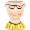 Baroni Home Vaso Testa in Ceramica con Volto, Soprammobile Moderno, Statuetta da Interno o Esterno 11x13x12 cm - Boy