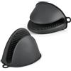 AUAUY 2Pz Guanto da Forno con Silicone, Guanto da Forno Antiscivolo, Grigio