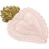 Baroni Home Cuore Sacro Ex-Voto in Ceramica Dipinta a Mano con Fiammella, Arte Sacra Tradizionale, Decorazione da Parete per la Casa, Rosa Cipria, 16x11 cm