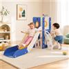 MAMIZO Scivolo per Bambini, Scivolo Giocattolo da Interno o Esterno, Scivolo da Giardino, Scivolo 4 in 1 per Bambini, Scivolo Indipendente con Spazio di Deposito e Telescopi da Gioco, per 1-6 Anni,Blu Giallo