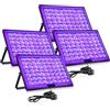 BOWEICORE Luce Nera 150W 4 Pezzi, Lampada UV Impermeabili IP66, Luce Nera UV per Festa, Illuminazione da Palco, Festa Glow, Decorazione di Halloween, Fluorescente, Acquario