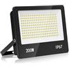 HAPYLUMI Faretto LED da Esterno, Faro LED 200W 20000LM, Potente Faretti Esterno 6500K Bianco Fredda con Driver Integrato, IP67 Impermeabile per Giardino Stadio Fattoria