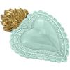 Baroni Home Cuore Sacro Ex-Voto in Ceramica Dipinta a Mano con Fiammella, Arte Sacra Tradizionale, Decorazione da Parete per la Casa, Tiffany, 16x11 cm