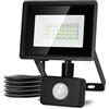 Aigostar Faretto Led da Esterno con Sensore di Movimento,20W 1650LM Faro LED Esterno,Bianco Freddo 6500K,IP65 Impermeabile Faretti LED per Giardino,Cortile,Patio,Garage