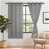 DWCN Tende Finestre Tende in Voile con Occhielli Tenda Trasparente con Fermatende per Camera da Letto 2 Pezzi, 140x160 CM, Grigio Scuro