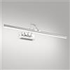 Klighten Led Specchio Lampada da Bagno 70 cm, 24 W 1650 LM Lampade da bagno, Rotating Lampada Specchio Bagno Ip44, Alluminio Applique da parete, Specchio Bagno 5500 K Bianco Freddo, Nero