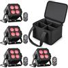 Rtktoup 4PCS RGBW Par LED con Borsa, 40W Luci del Palcoscenico 4/8CH con Telecomando/Suono Attivato Luce di Scena, Luci Discoteca per Feste Bar Show DJ Matrimonio Halloween Natale