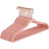 Baroni Home Grucce Velluto 20 pezzi, Grucce Appendiabiti 44,5 cm, Salvaspazio con Superfice Antiscivolo Design, Capacità di Carico Elevata, per Cappotti Camicie Vestiti, Rosa Cipria
