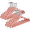 Baroni Home Grucce Velluto 50 pezzi, Grucce Appendiabiti 44,5 cm, Salvaspazio con Superfice Antiscivolo Design, Capacità di Carico Elevata, per Cappotti Camicie Vestiti, Rosa Cipria