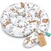 Totsy Baby Cuscino XXL a forma di serpente per letto, cuscino da allattamento, cuscino decorativo, protezione per il bordo del letto, paracolpi XL Marrone con cervo 200 cm Certificato Oeko-Tex