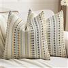 Ystyle Federe Cuscini Divano 40 x 40 Confezione da 2, Copricuscini Divano in Chenille Morbida, Strisce Decorative in Stile Rustico, Adatto per Soggiorni e Camere Da Letto, Giallo Grigio