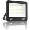 HAPYLUMI Faretto LED da Esterno 50W, 5000LM Potente Faro LED 6500K Bianco Fredda, IP67 Impermeabile per Giardino Patio Terrazza