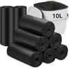 Flintronic 200 Pezzi Sacchetti Per Rifiuti Biodegradabili, Resistenti Sacchetti Immondizia Organici, Sacchetti Spazzatura Umido Compostabili 10 Lt, per Cucina, Ufficio, Soggiorno(45X50cm,Nero)