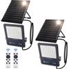 Aigostar faretto Solare con Telecomando,300W Faro LED Esterno con Pannello Solare,3000LM, 6500K Bianco Freddo,IP65 Impermeabile, faretto da Esterno,per giardini, terrazze,garage,Confezione da 2