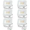Aigostar Faretto LED da Esterno 20W, 1650LM, Faretti LED Esterno Naturale 4000K, Luce di Sicurezza Impermeabile IP65, Per Giardino, Cortile, Garage, Corridoio, Confezione da 6