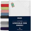 Dreamzie Lenzuolo Con Angoli Cotone - 70x190/200 - Oeko Tex certificato - Bianco - Lenzuola Cotone 70x190/200