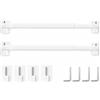 Rod&Trikin 2 Pezzi Bacchette per Tende a Vetro Aste per Tende Estensibili Bacchette Tende Senza Forare per Finestre, Armadi, Cucine e Progetti Fai da Te, Bianco(40-70 cm)