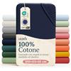 Laleni Lenzuola Culla Neonato - Lenzuola Lettino - Lenzuola Carrozzina Neonato - Coprimaterasso Culla con Angoli Elastici - Coprimaterasso Lettino 100% Cotone - Blu Oceano - Box a 6 lati 100x115cm