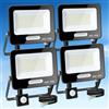 Aigostar- 50W Faretto Led da Esterno con Sensore di Movimento, Faro LED Esterno, 4600LM, Bianco Freddo 6500K, IP65 Impermeabile, Faretti LED per Giardino, Cortile, Patio, Garage, Confezione da 4