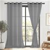 DWCN Tende in Voile con Occhielli Tenda Trasparente con Fermatende per Camera da Letto 2 Pezzi, 140x260 CM, Grigio Scuro