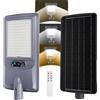Aigostar 300W Lampione Solare LED Esterno, Batteria ad alta capacità da 15000 mAh, Regolabili 3000K/4500K/6500K,3000LM,IP65, Luce Solari da Esterno con Sensore di Movimento,Supporto palo non incluso