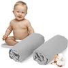 Dreamzie - Set 2 Lenzuolo con Angoli Cotone Bambini - 40x90 - Oeko Tex certificato - Grigio - Lenzuolo con Angoli 40x90