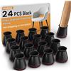 RUSIDO 24 Pezzi Gommini Per Sedie in Silicone Nero (S Fit: 14-20mm)