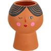 Baroni Home Vaso in Ceramica di Design con Volto, Soprammobile Moderno Dipinto a Mano, Vaso per piante da Interno o Esterno, Linea Ciotty, Coppa, 12x12x15 cm