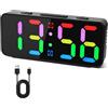 Adiwo Sveglia Digitale, 2 Allarmi, Snooze, Suoni e Luminosità Regolabile, Multicolore, Alimentazione USB e Batteria per Camera da Letto,Ufficio, Sveglia da Comodino con LED Schermo Grande, 12/24