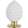 Baroni Home Pigna Siciliana Colorata, Pigna Decorativa in Porcellana Dipinta a Mano, Soprammobile Salotto e Ufficio, 12x12x18 cm (M), Bianco e Oro