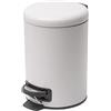 Baroni Home Pattumiera Bagno con Pedale, Cestino spazzatura Moderno, Pattumiera di design in ceramica per il bagno, 24x17x25 cm, Bianco