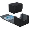 Tolesum Box Porta Mazzo per Carte MTG, Magnetic Flip Deck Box per Carte Magic Commander TCG, Contenitore di Design per Collezione e Casa (Orizzontale-Nero)