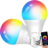 ANTELA Lampadine LED Alexa Inteligente WiFi E27, Dimmerabile Lampadina Smart 7W 806ML 60W equivalente, RGB & 2700K-6500K bianco freddo caldo, compatibile con Alexa/Google Home, 2 pezzi