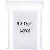 YOFADCI Sacchetti in Plastica Trasparente Richiudibili, Sacchetto Sigillato, Borsa con Chiusura a Cerniera, Applicano a Componenti Elettronici, Deposito di Gioielli ecc. 9x13cm 240pezzi