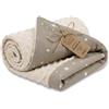 Totsy Baby Coperta Neonato Pile Coperta per tutto l'anno 100x75 cm Invernale - copertina minky cotone calda morbida coccolosa bimbi inverno - carrozzina bambini Oeko-Tex Beige con stelle bianche