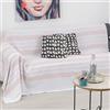 Baroni Home Telo Copritutto in Misto Cotone, 3-in-1 Copriletto Estivo, Plaid e Copridivano, Telo Multiuso Singolo 170x260 cm - Righe Ecru