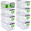 Deuba® 8x Contenitore Trasparente 2L con Coperchio BPA Free Scatole Impilabili Scatola Organizer Cucina Congelatore Contenitori Plastica Box Frigo
