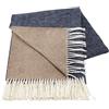 Baroni Home Plaid Double Face in Misto Cotone Blu e Beige, Plaid Divano, Coperta Made in Italy 130x170 cm